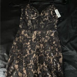 Windsor Black Sequin Lace Dress